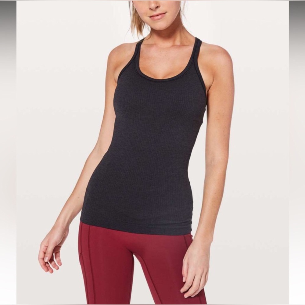 🌼Lululemon Ebb To Street Tank Heather black Size 6